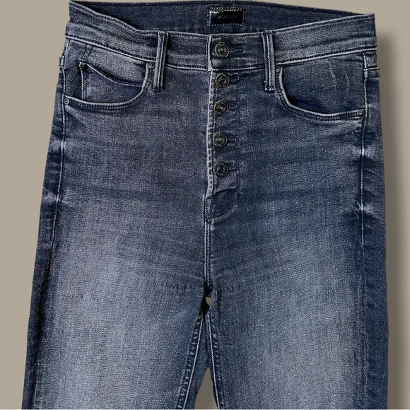 MOTHER Denim ‘The Pixie Dazzler Ankle Fray Jeans’ in “Night Shadow” Size 25 - Picture 3 of 16